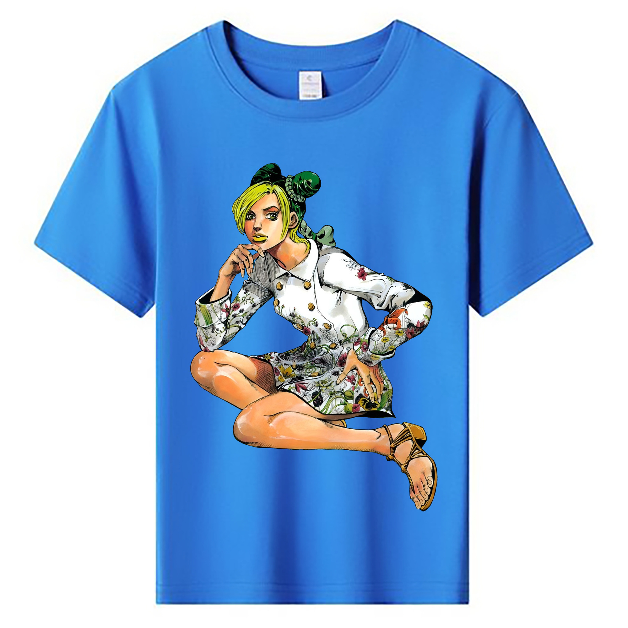 （画像用） "ジョジョの奇妙な冒険 くうじょう ジョリーン JoJo's Bizarre Adventure Jolyne Cujoh " 綿100％キッズTシャツ（フロントプリント）